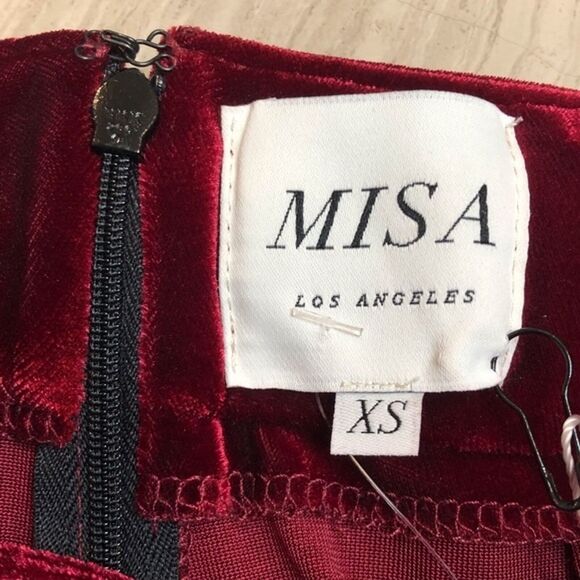 Misa Los Angeles Aliya Velvet Pant Wide Leg High Rise Vacation Holiday Date XS - Picture 9 of 12